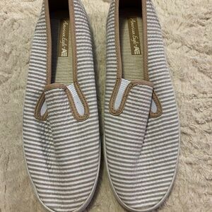 American Eagle Outfitters Brown and White Loafers Slip-Ons